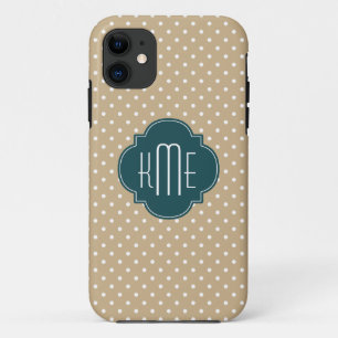 title_seo2 Tan Sand Polka Dots Verde azulado Quatrefoil Monog