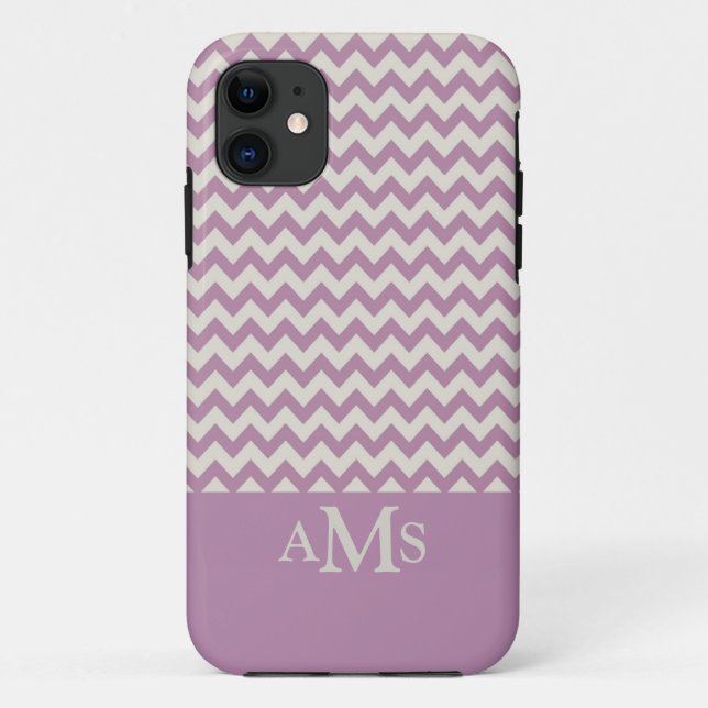 Funda De Case-Mate Para iPhone Tapa violeta 3 monograma (Reverso)