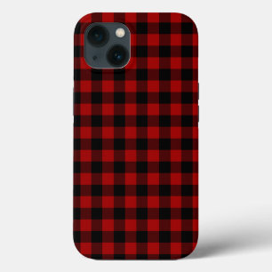 Funda Para iPhone 13 Tapado de búfalo rojo y negro