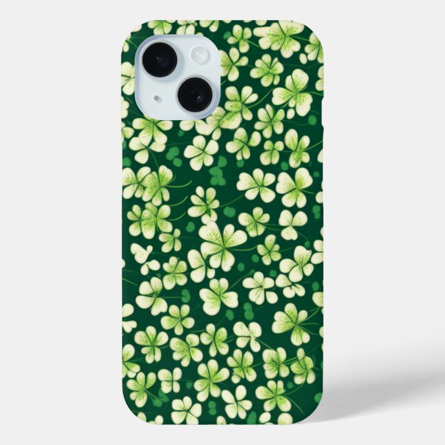 Funda De Case-Mate Para iPhone Tapiz de Shamrock Esmeralda: Luz Verde Oscura (Reverso )