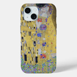 Funda Para iPhone 15 Tapiz del amor: Un beso en oro de Klimt