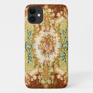 Funda Para iPhone 11 Tapiz floral barroca victoriana de rosa rosa marró