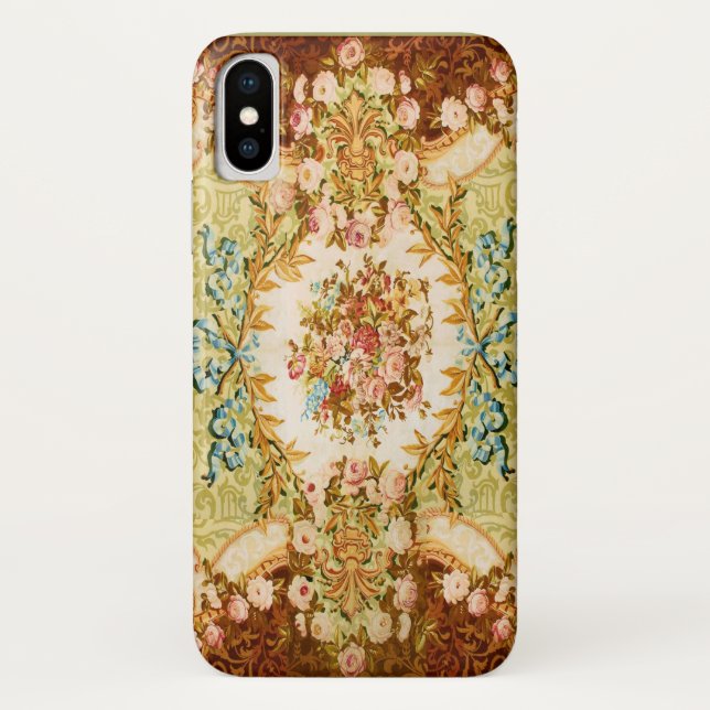 Funda De Case-Mate Para iPhone Tapiz floral barroca victoriana elegante (Reverso)