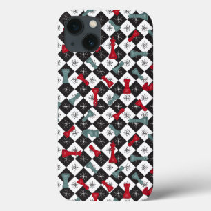 Funda Para iPhone 13 Tarjeta de ajedrez Retro