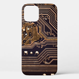 Funda Para iPhone 12 Tarjeta de circuito de oro. Hardware electrónico