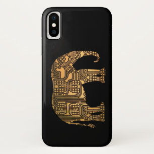 Funda Para iPhone X Tarjeta de circuito del elefante de cobre