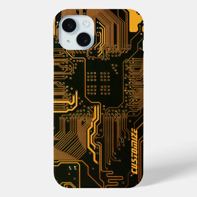 Funda De Case-Mate Para iPhone Tarjeta de circuito del Naranja PCB del Personaliz (Reverso )
