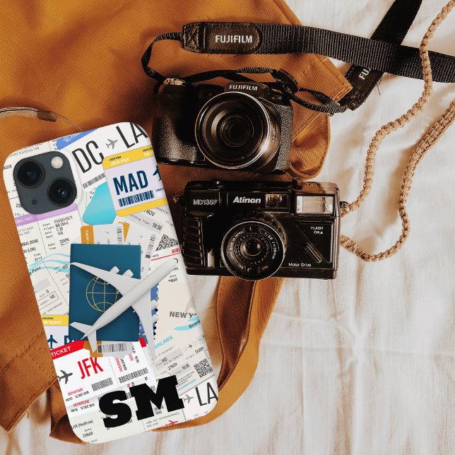 Funda De Case-Mate Para iPhone Tarjeta de embarque monograma, Collage de billetes (Subido por el creador)