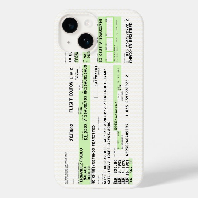 Funda De Case-Mate Para iPhone Tarjeta de embarque - Retro (Reverso )