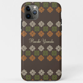 Funda Para iPhone 11 Pro Max Tarjeta de presentación Retro Square Pattern Brown