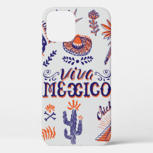 Funda Para iPhone 12 tarjeta extraída a mano con símbolos y elementos n