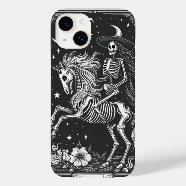 Funda De Case-Mate Para iPhone Tarjeta Tarot Skeleton de Unicorn (Reverso )