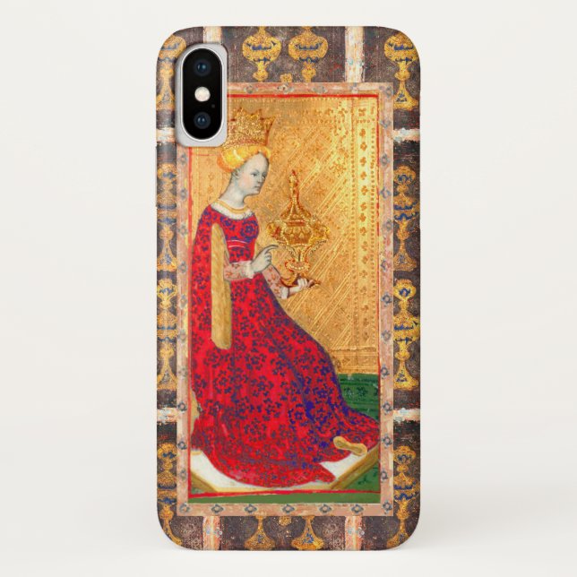 FUNDA DE Case-Mate PARA iPhone TAROTES DE RENACIMIENTO ANTIGUO / REINA DE CUPAS (Reverso)