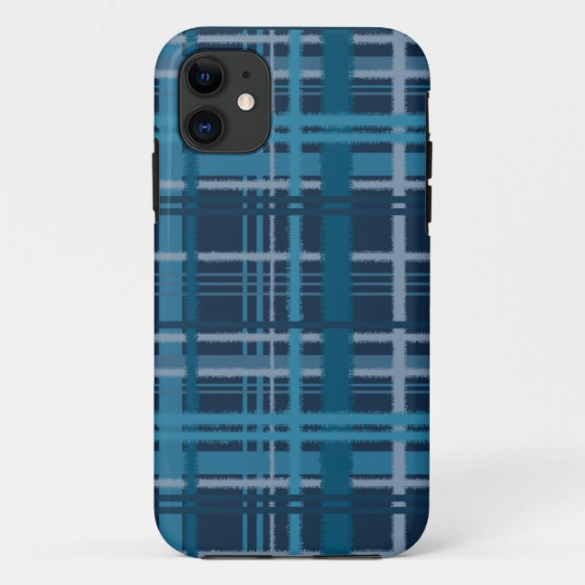 Funda De Case-Mate Para iPhone tartán azul (Reverso)