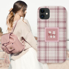Funda Para iPhone 11 Tartán - cemento blanco con Hues rosados