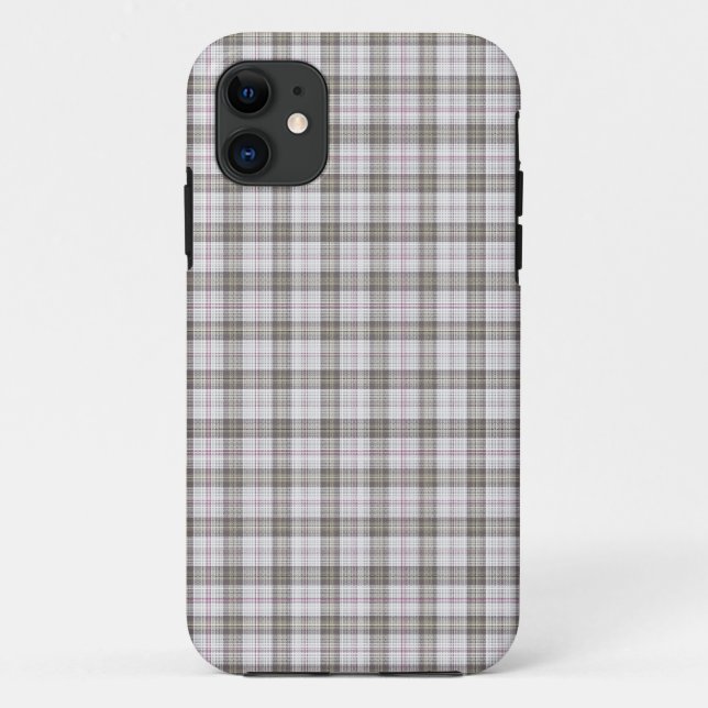 Funda De Case-Mate Para iPhone Tartan de moda gris (Reverso)