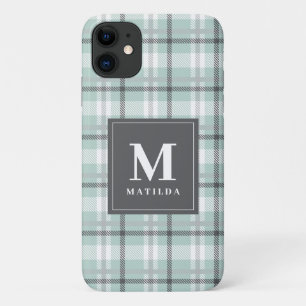 Funda Para iPhone 11 Tartán de monograma plastificado