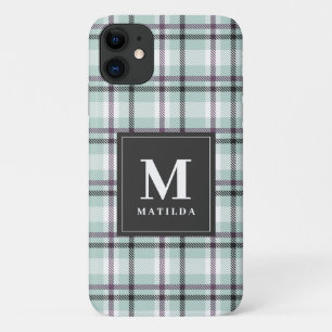 Funda Para iPhone 11 Tartán de monograma plastificado