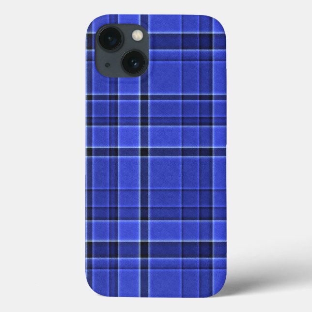 Funda De Case-Mate Para iPhone Tartán de Placa Azul (Reverso)
