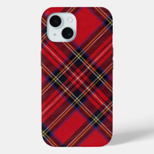 Funda Para iPhone 15 Tartán de Stewart rojo