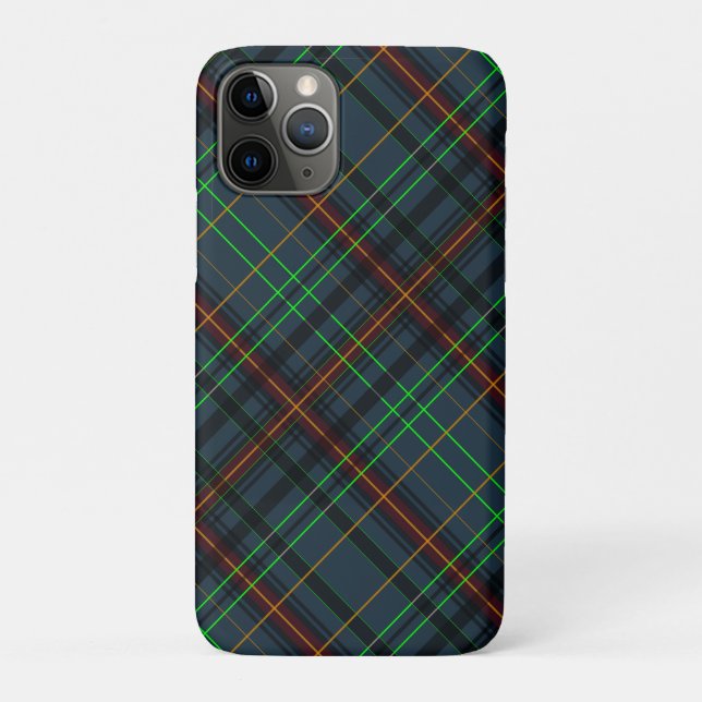 Funda De Case-Mate Para iPhone Tartán en azul, naranja, verde... (Reverso)