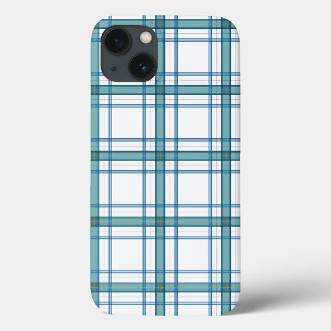 Funda De Case-Mate Para iPhone Tartán en turquesa (Reverso)