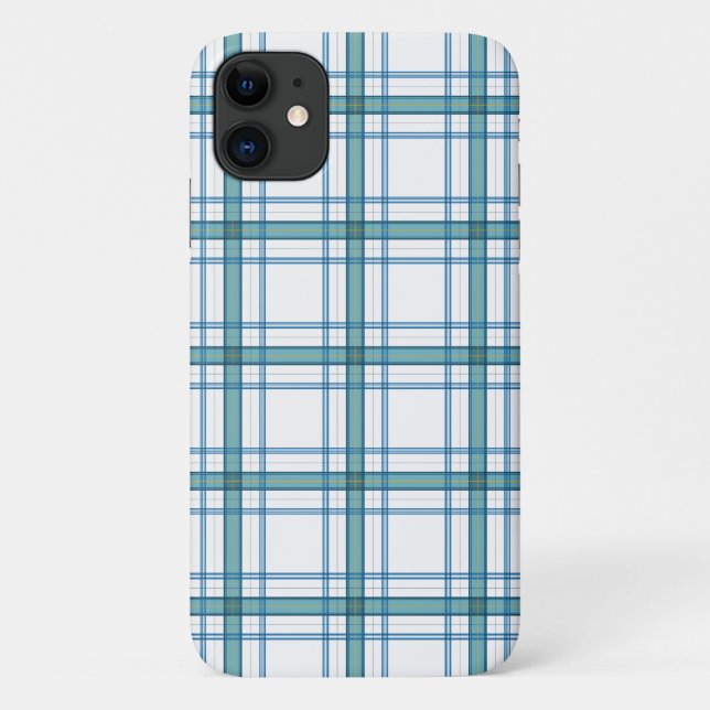 Funda De Case-Mate Para iPhone Tartán en turquesa... (Reverso)
