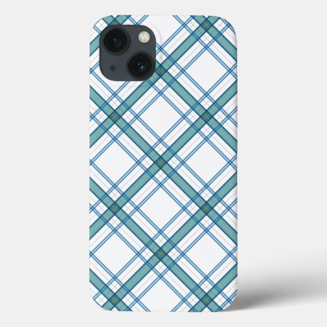 Funda De Case-Mate Para iPhone Tartan en turquesa (Reverso)