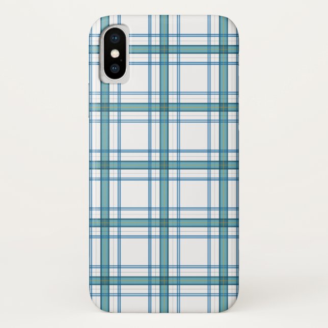 Funda De Case-Mate Para iPhone Tartán en turquesa... (Reverso)
