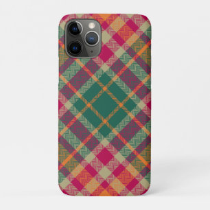 Funda Para iPhone 11 Pro Tartan Escocés Verde Rojo Amarillo Cuadros
