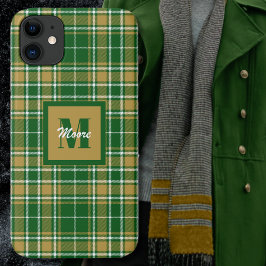 Funda Para iPhone 11 Tartán - Estuche Green Gold y Off White Phone