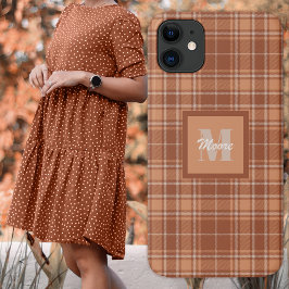 Funda Para iPhone 11 Tartán - Estuche para teléfono marrón y terracota