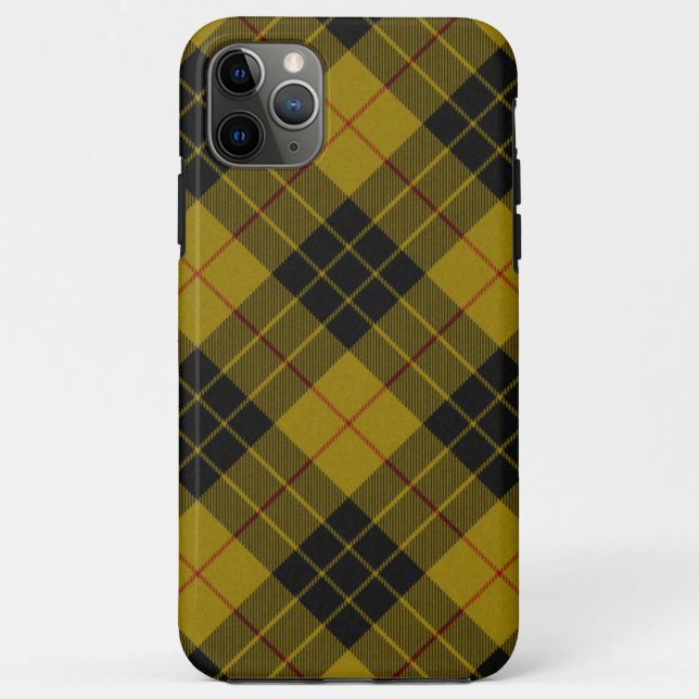 Funda De Case-Mate Para iPhone tartan MacLeod amarillo cuadros negros (Reverso)