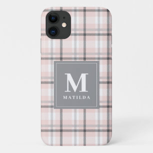 Funda Para iPhone 11 Tartan monogramo en polvo