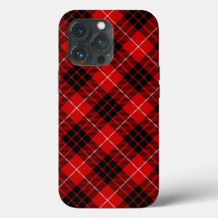 Funda Para iPhone 13 Pro tartan Munro rojo cuadros negros