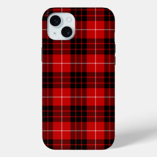 Funda Para iPhone 15 Mini tartan Munro rojo cuadros negros