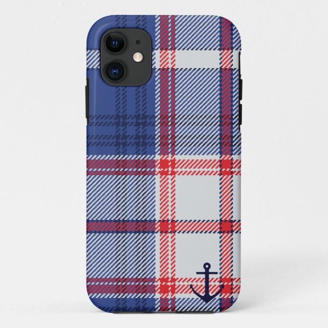 Funda De Case-Mate Para iPhone Tartán náutico (Reverso)