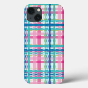 Funda Para iPhone 13 Tartán, patrón plateado