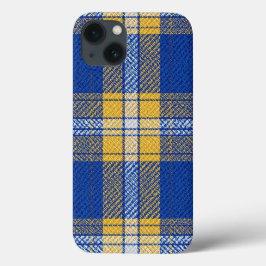 Funda Para iPhone 13 Tartan Plaid Blue and Yellow iPhone / iPad case