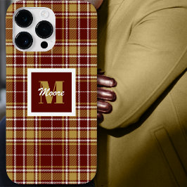 Funda Para iPhone 14 Pro Max De Case-Mate Tartán - Rojo Rojo Rojo Rojo y Oro Caramelo