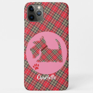 Funda Para iPhone 11 Pro Max Tartán Rojo Tapado Escocia Perro Cute Perro Perso