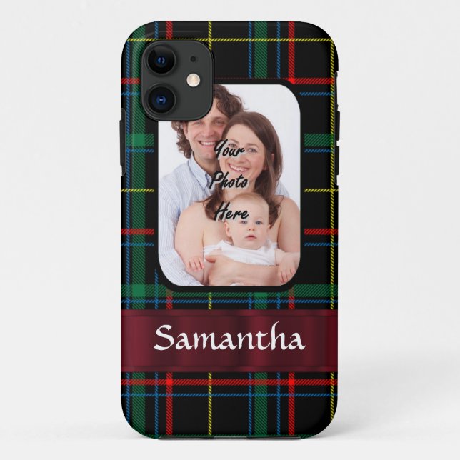 Funda De Case-Mate Para iPhone Tartán rojo y verde (Reverso)