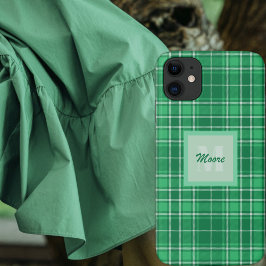 Funda Para iPhone 11 Tartán - Verde oscuro con tonos verdes más claros 