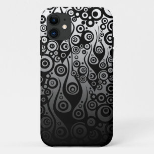 Funda Para iPhone 11 Tattoo Pattern ART - llamas y círculos negros