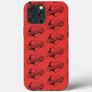 Funda Para iPhone 13 Pro Max Tatuaje de corazón de amor verdadero   Diseño clás