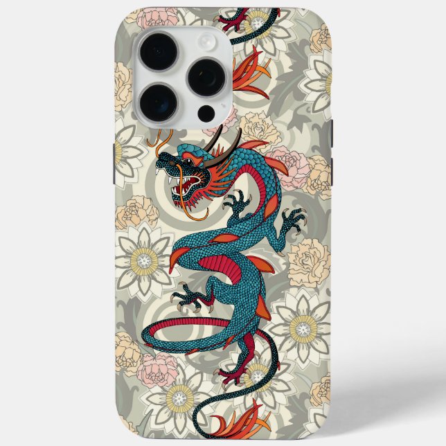 Funda De Case-Mate Para iPhone tatuaje de dragón ligero (Reverso )