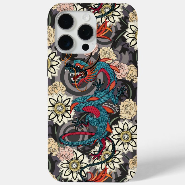 Funda De Case-Mate Para iPhone tatuaje de dragón oscuro (Reverso )