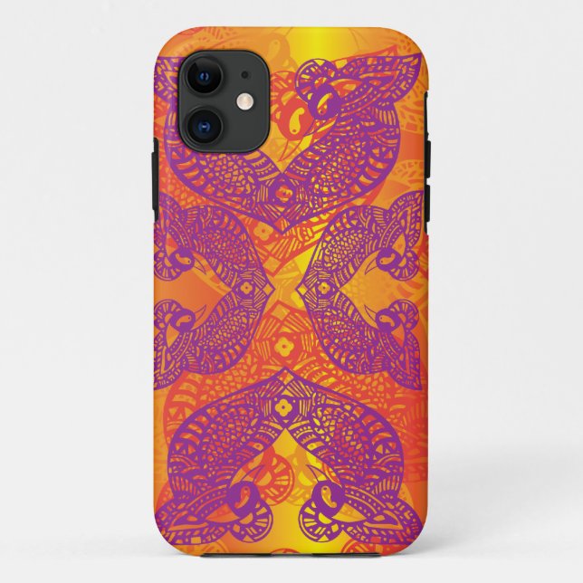 Funda De Case-Mate Para iPhone Tatuaje de pájaro tribal (Reverso)