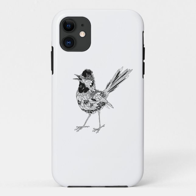 Funda De Case-Mate Para iPhone Tatuaje del pájaro (Reverso)