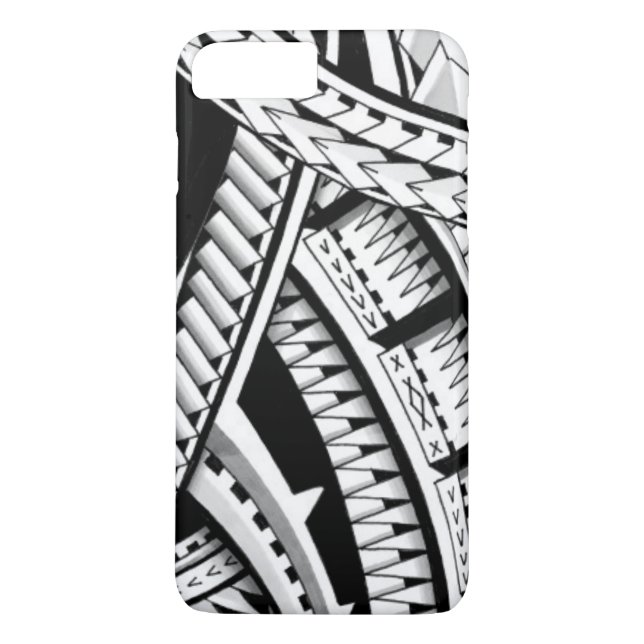Funda De Case-Mate Para iPhone Tatuaje inspirado samoano sombreado (Reverso)